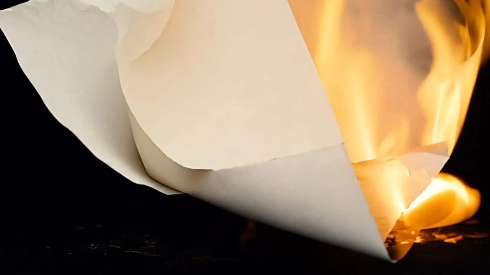 Flame-engulfed Paper Texture Stock Video Background